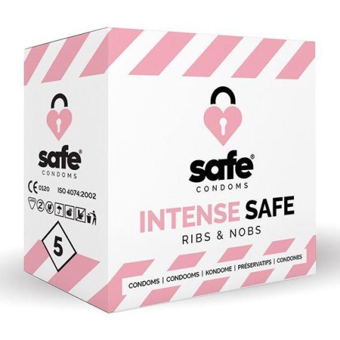 SAFE - Condoms Intense Safe Ribs & Nobs (5 pcs) SAFE - Condoms Intense Safe Ribs & Nobs (5 pcs)