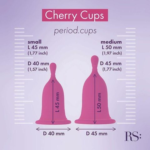 Zestaw 2 kubki kubeczki menstruacyjne silikon s m