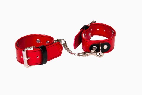Kajdanki-WHIPS lakier, kajdanki damskie na ręce, czerwone, gładkie Kajdanki-WHIPS lakier, kajdanki damskie na ręce, czerwone, gładkie