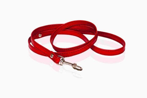 Wiązania-WHIPS lakier, smycz do obroży, czerwona Wiązania-WHIPS lakier, smycz do obroży, czerwona