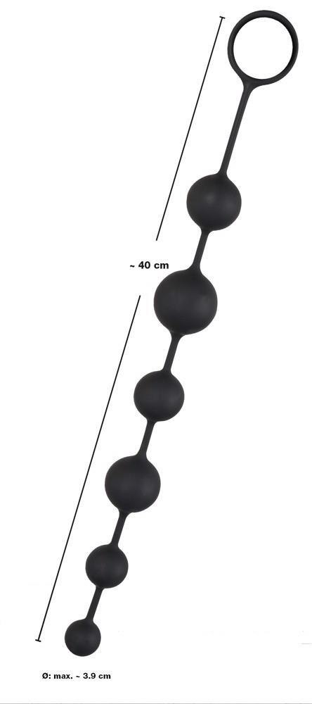 Elastyczny sznur kulek analnych korali długi 40cm