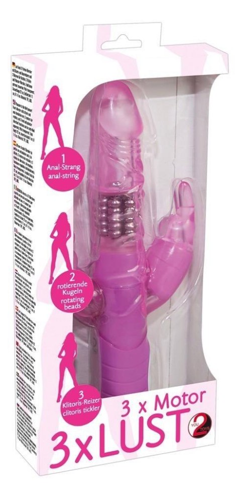 Wibrator do łechtaczki cipki pupy 3 końcówki 22cm Wibrator do łechtaczki cipki pupy 3 końcówki 22cm