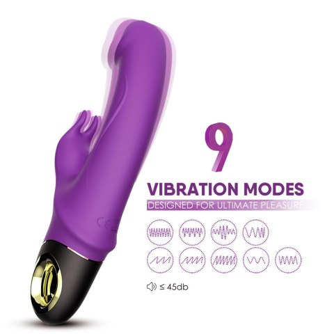 Wibrator królik z masażerem łechtaczki 22cm 9 tryb
