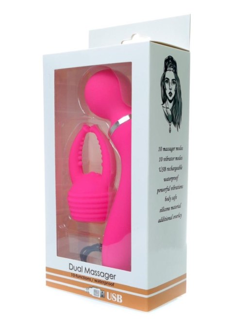 Masażer łechtaczki wibrator 2w1 10+10 trybów 19cm