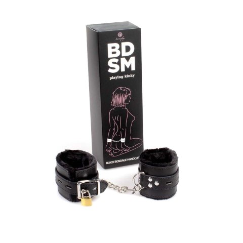 Kajdanki-Black Bondage Handcuffs BDSM Kajdanki-Black Bondage Handcuffs BDSM