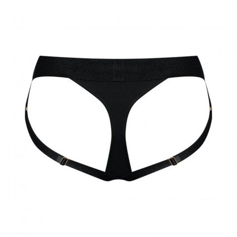 Czarne majtki uprząż strapon stringi push up XL