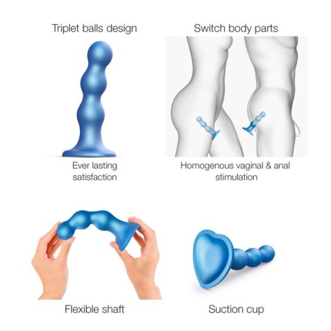 Dildo potrójne kulki fioletowe idealne do strap-on Dildo potrójne kulki fioletowe idealne do strap-on