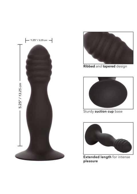 Korek analny plug żebrowany z przyssawką sex anal