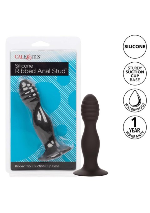 Korek analny plug żebrowany z przyssawką sex anal