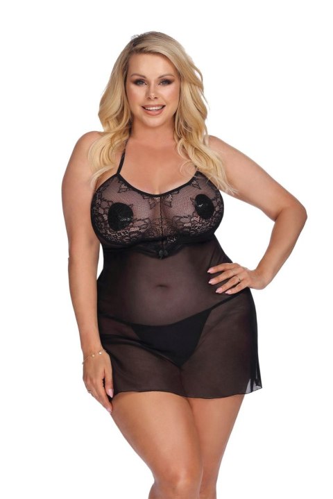 LIVA black chemise XXL+ (czarna halka) LIVA black chemise XXL+ (czarna halka)