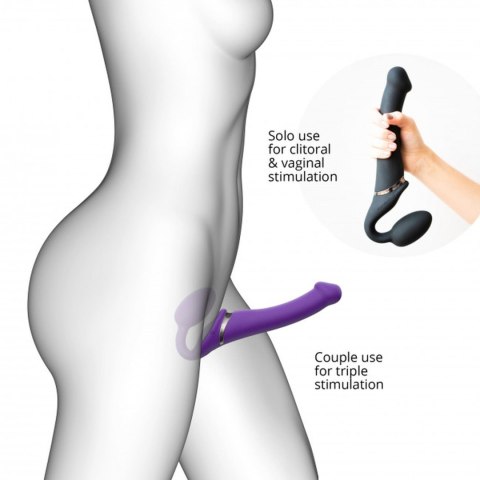 Wodoodporny wibrujący strap-on silikonowy fiolet Wodoodporny wibrujący strap-on silikonowy fiolet