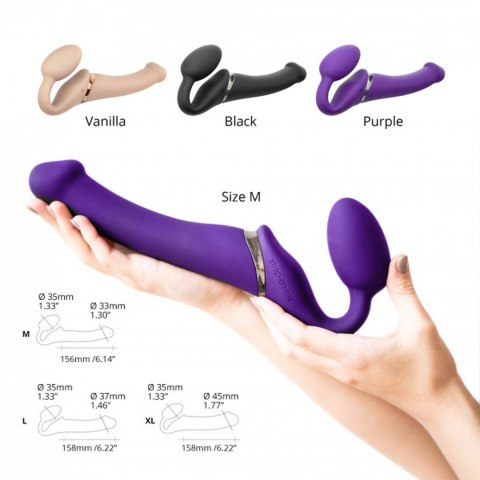 Wodoodporny wibrujący strap-on silikonowy fiolet Wodoodporny wibrujący strap-on silikonowy fiolet