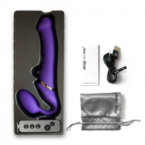Wodoodporny wibrujący strap-on silikonowy fiolet Wodoodporny wibrujący strap-on silikonowy fiolet