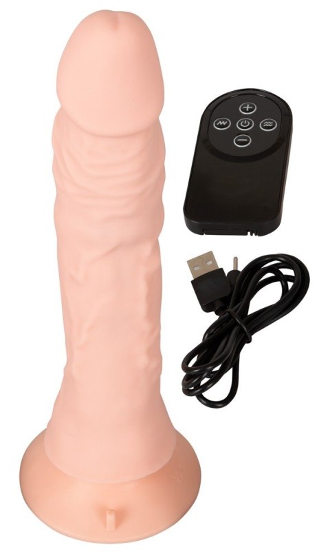 Giętkie elastyczne żylaste dildo z wibracjami 21,5