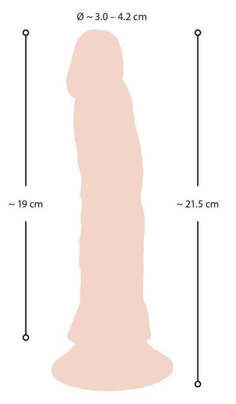 Giętkie elastyczne żylaste dildo z wibracjami 21,5