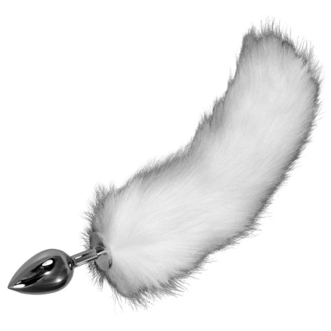 Analny korek z białym puszystym ogonkiem anal 7 cm Analny korek z białym puszystym ogonkiem anal 7 cm