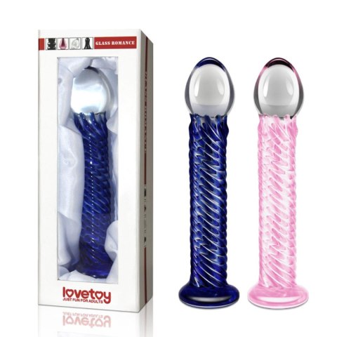Szklane różowe dildo ze spiralną strukturą 21 cm Szklane różowe dildo ze spiralną strukturą 21 cm