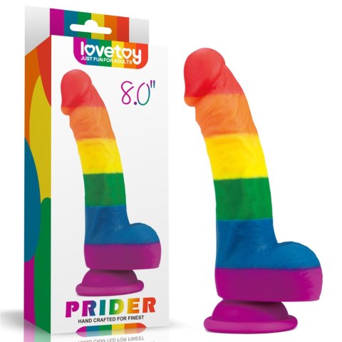 Tęczowe dildo elastyczne z przyssawką 20,5 cm Tęczowe dildo elastyczne z przyssawką 20,5 cm