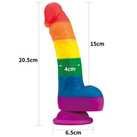 Tęczowe dildo elastyczne z przyssawką 20,5 cm Tęczowe dildo elastyczne z przyssawką 20,5 cm