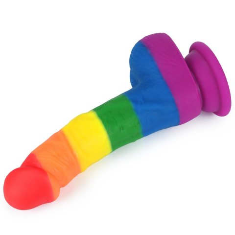 Tęczowe dildo elastyczne z przyssawką 20,5 cm Tęczowe dildo elastyczne z przyssawką 20,5 cm