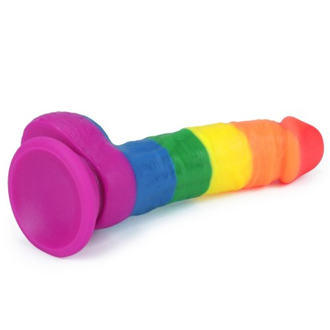 Tęczowe dildo elastyczne z przyssawką 20,5 cm Tęczowe dildo elastyczne z przyssawką 20,5 cm