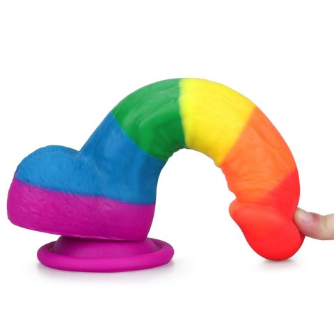 Tęczowe dildo elastyczne z przyssawką 20,5 cm Tęczowe dildo elastyczne z przyssawką 20,5 cm