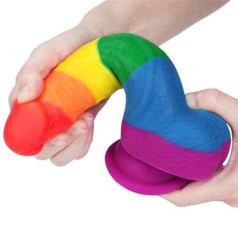 Tęczowe dildo elastyczne z przyssawką 20,5 cm Tęczowe dildo elastyczne z przyssawką 20,5 cm