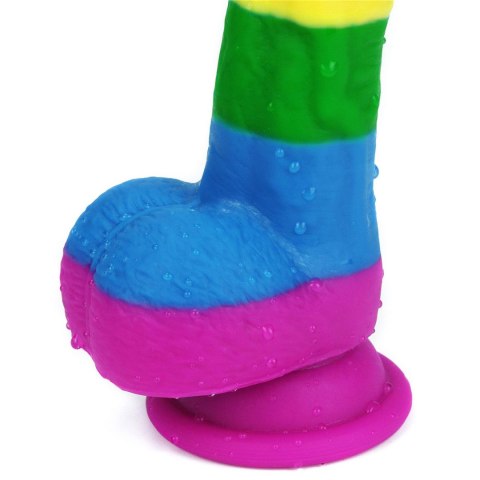 Tęczowe dildo elastyczne z przyssawką 20,5 cm Tęczowe dildo elastyczne z przyssawką 20,5 cm