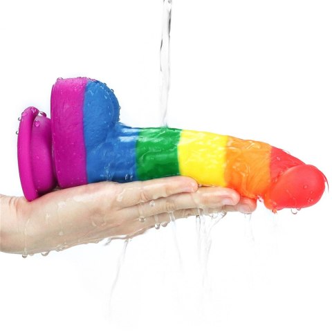 Tęczowe dildo elastyczne z przyssawką 20,5 cm Tęczowe dildo elastyczne z przyssawką 20,5 cm