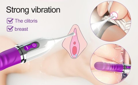 Wibrator punktowy 2w1 fałdowany z żyłami USB