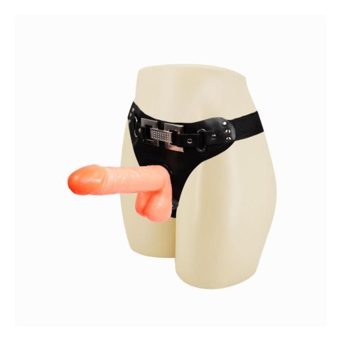 Majtki z klamrą z odczepianym gumowym dildo 17,5cm Majtki z klamrą z odczepianym gumowym dildo 17,5cm