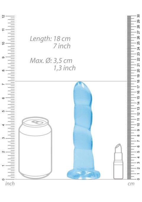 Dildo niebieskie spiralne z mocną przyssawką 18 cm Dildo niebieskie spiralne z mocną przyssawką 18 cm