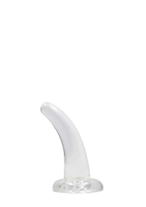 Lekko zagięte małe przezroczyste sex dildo 12 cm Lekko zagięte małe przezroczyste sex dildo 12 cm