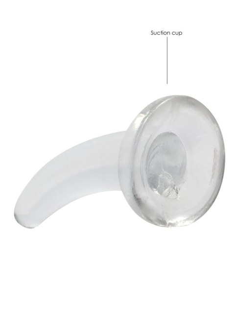 Lekko zagięte małe przezroczyste sex dildo 12 cm Lekko zagięte małe przezroczyste sex dildo 12 cm