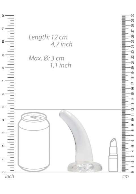 Lekko zagięte małe przezroczyste sex dildo 12 cm Lekko zagięte małe przezroczyste sex dildo 12 cm