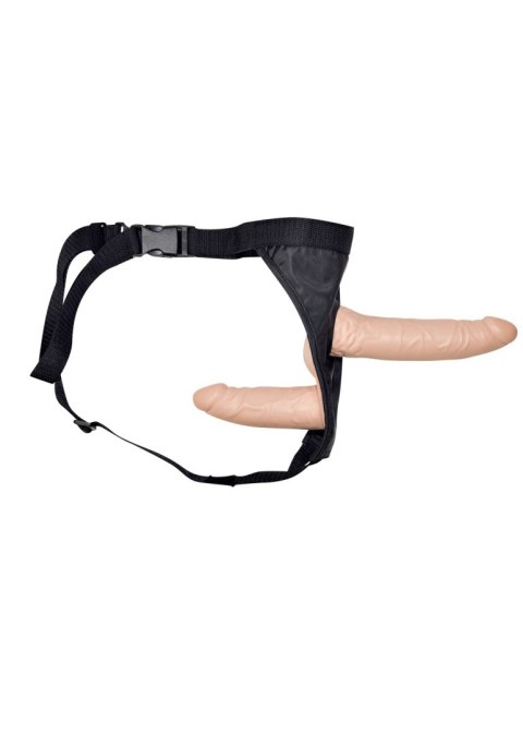 Uprząż z podwójnym dildo penisem sex lesbijski Uprząż z podwójnym dildo penisem sex lesbijski