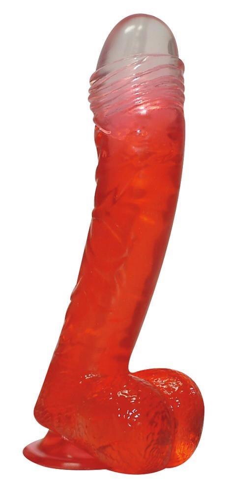 Żelowe dildo realistyczne z jądrami przyssawka 15c Żelowe dildo realistyczne z jądrami przyssawka 15c