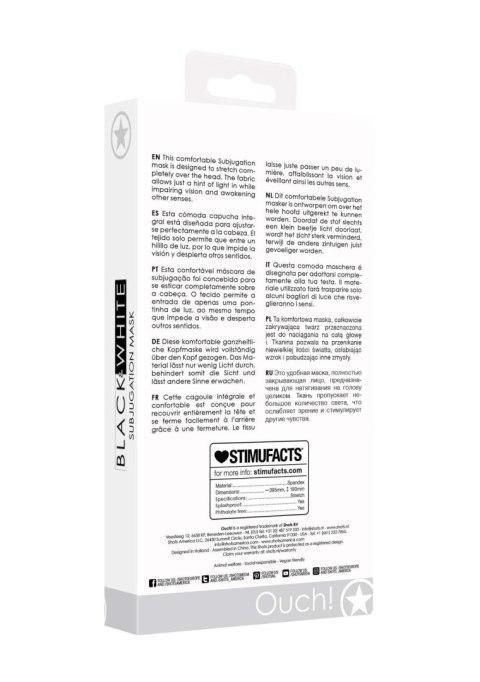 Erotyczna maska głowa oczy nieprzezroczysta BDSM Erotyczna maska głowa oczy nieprzezroczysta BDSM