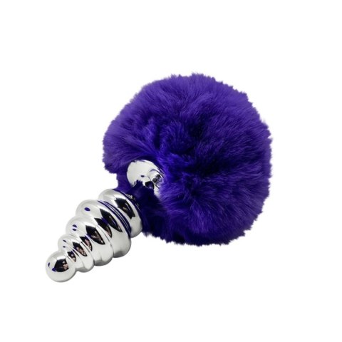 Korek analny plug metalowy zatyczka z pomponem 7cm Korek analny plug metalowy zatyczka z pomponem 7cm