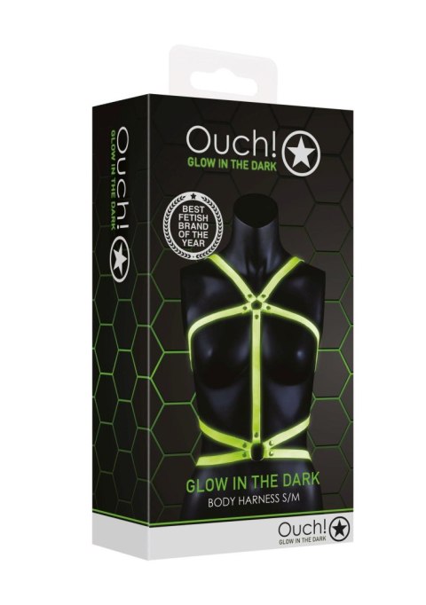 Body Harness - Glow in the Dark - Neon Green/Black - S/M Body Harness - Glow in the Dark - Neon Green/Black - S/M