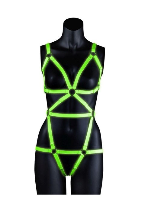 Full Body Harness - GitD - Neon Green/Black - S/M Full Body Harness - GitD - Neon Green/Black - S/M