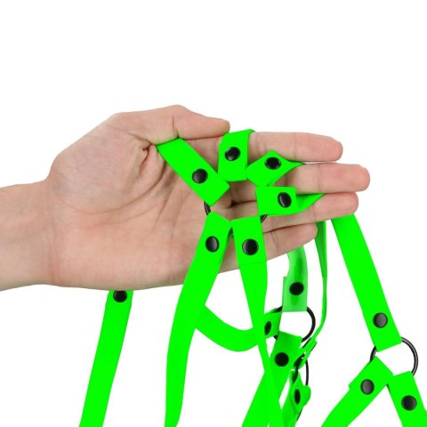 Full Body Harness - GitD - Neon Green/Black - S/M Full Body Harness - GitD - Neon Green/Black - S/M