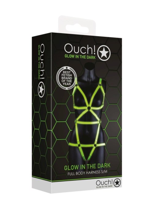Full Body Harness - GitD - Neon Green/Black - S/M Full Body Harness - GitD - Neon Green/Black - S/M