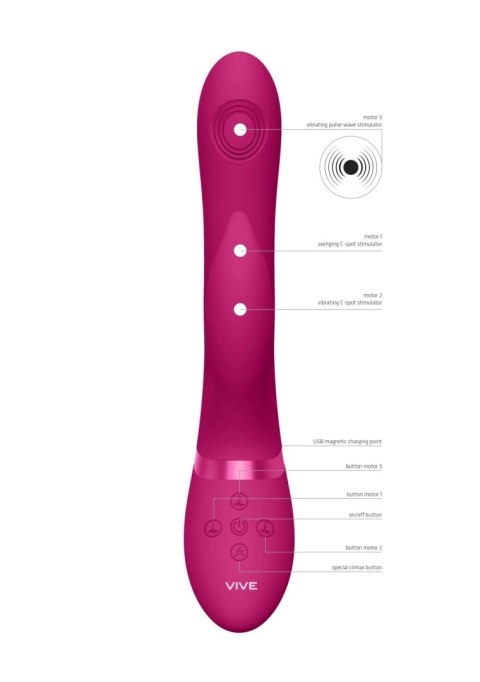 Wibrator króliczek masażer pulsacje 22cm 10trybów
