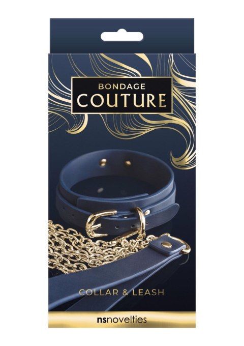 Bondage Couture Collar & Leash Blue Bondage Couture Collar & Leash Blue