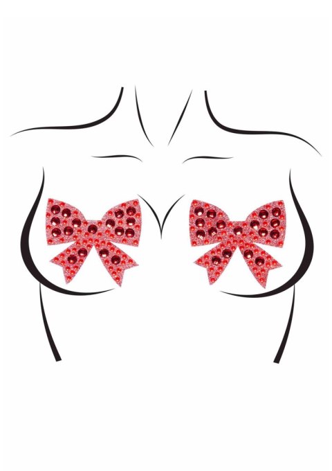 Rhinestone bow nipple jewels Red Rhinestone bow nipple jewels Red