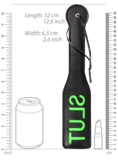'Slut'' Paddle - Glow in the Dark - Black/Neon Green 'Slut'' Paddle - Glow in the Dark - Black/Neon Green