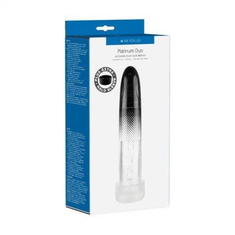 Me You Us Platinum Duo Automatic Pump Masturbator Clear/Black Me You Us Platinum Duo Automatic Pump Masturbator Clear/Black