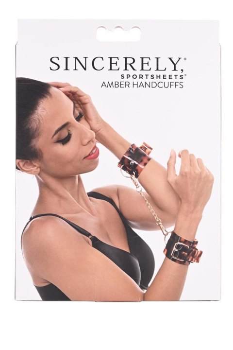 SPORTSHEETS AMBER HAND CUFFS SPORTSHEETS AMBER HAND CUFFS