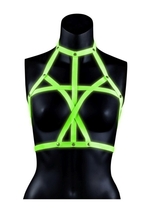 Bra Harness - Glow in the Dark - Neon Green/Black - S/M Bra Harness - Glow in the Dark - Neon Green/Black - S/M